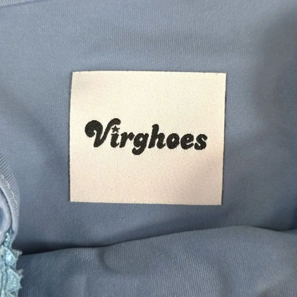 Virghoes Powder Blue Lacy Cami with red text printed Lucky You